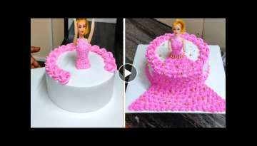 Awesome Barbie Doll Cake Decorating Tutorials | Pink Barbie Doll Cake