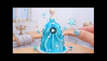 Wonderful Miniature Princess ELSA Cake Decorating Satisfying Tiny Doll Cake Design Frozen Cake