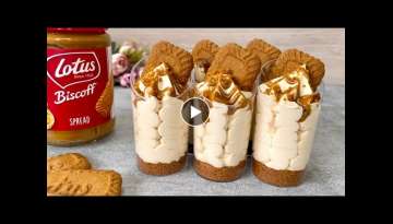 Lotus Biscoff dessert shots | Easy and yummy NO BAKE mini dessert cups