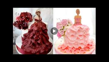 How to make Amazing Bride Dress Cake Decoration Ideas | Barbie Dress Cake Tutorial