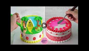 Little Fairy's House Cake Decorations and Rose Flowers Cake Tutorials