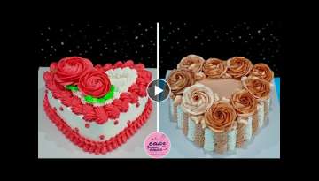 Create Petals On The Surface Of Birthday Cake & Heart Cake Decorating