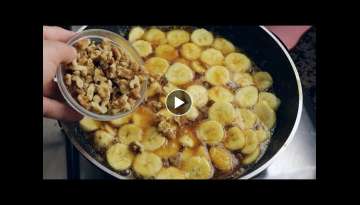 mix bananas with some walnuts! the famous dessert that drives the world crazy! ready in 5 minutes...