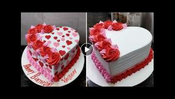 Heart Shape Birthday Cake Design |Satisfying and perfect Heart Birthday Cake |Love Shape Cake Des...
