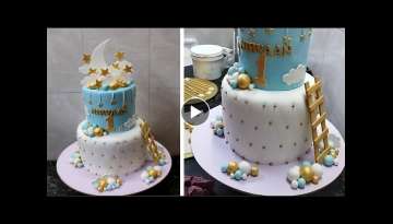 Most wonderful 1St Birthday Cake Design |1st Birthday Two Tire Fondant Cake With Boy Birthday cak...