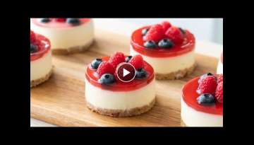 Mini White Chocolate Raspberry Cheesecake / No Bake / Easy Recipe