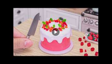 The MOST AMAZING Miniature Strawberry Cake Decorating - Easy Dessert Recipe | Mini Bakery