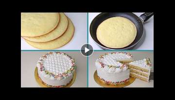 Vanilla Cake In Fry Pan | With Eggs / Eggless & Without Oven | Yummy Vanilla Cake Recipe