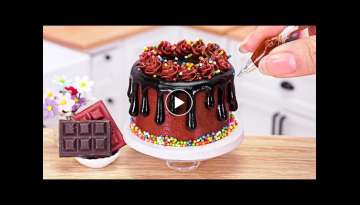 Satisfying Miniature Classic Moist Chocolate Cake Decoration - Chocolate Drip Cake | Mini Bakery