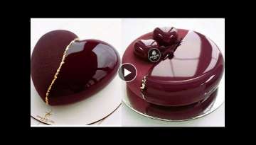 Amazingly Chocolate Mirror Glaze Cake Recipe 14 | Satisfying Cake Decorating Videos | glazecake