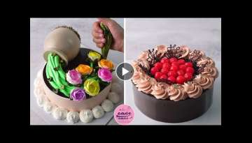 Instructions for Decorating Unique Birthday Cakes With Vase | Chocolate and Cherry Cake