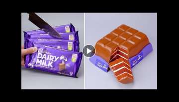Most Satisfying Realistic DAIRY MILK 3D Cake Decorating | Easy Chocolate Cake Recipe
