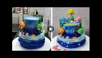 Perfect and Wonderful Birthday Cake | Fondant Cake Design |Fish Decorating Theme Cake