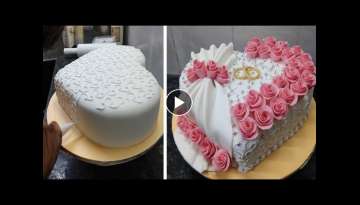 Engagement Heart Shape Cake Design |Engagement Cake |Engagement Flowers Cake Design