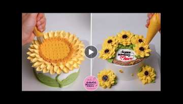 Sunflower Cake Decorating Tutorials For Lovers Cake | Cake Designs Videos