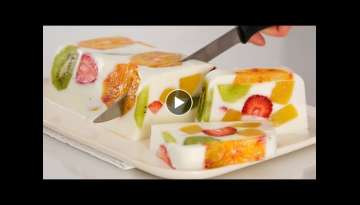 Only milk and fruit! Incredible dessert with NO flour, no oven, no condensed milk, no gelatin