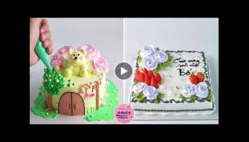 Cute Bear's Little House Cake Design | So Yummy Cake Tutorials For Birthday