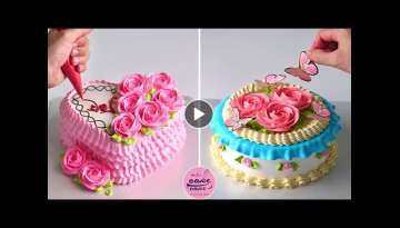 Amazing Heart Cake Design For Birthday and Rose Cake Tutorials Video