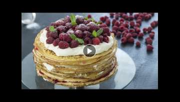 White Chocolate Raspberry Crepe Cake Recipe