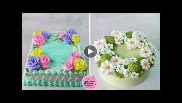 Daisy Flower Cake Decorating Ideas and Rose Flower Cake Design