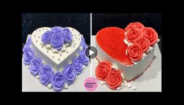 Easy and Simple Heart Cake Decoration For Lovers Cake