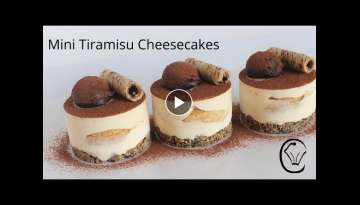 BEST Mini Tiramisu Cheesecakes Topped with Dark Chocolate Ganache Truffles Easy Make Ahead Desser...