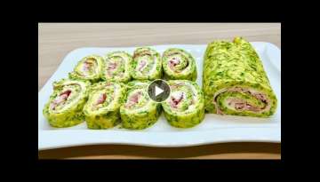 BAKED STUFFED ZUCCHINI ROLL WITHOUT FRYING THE LIGHT RECIPE THAT EVERYONE LOVES, COLD DISH.