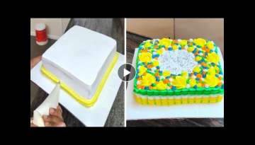 Square Cake Decorating ideas | Square Cake Design | Pineapple Cake