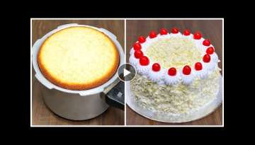White Forest Cake in Pressure Cooker | White Forest Cake Without Oven | Birthday Cake Recipe