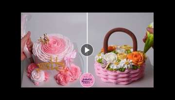 Rose Cake Decorations Compilations | How To Make A Cake For Birthdays | 