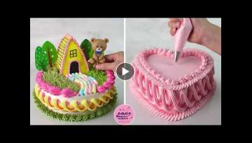 Cute Little Bear House To Celebrate A Couple's Birthday and Heart Cake Design