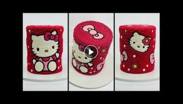 Hello Kitty Hand Piped Buttercream Cake Hello Kitty Hand Piped Buttercream Cake