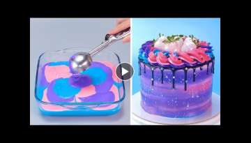 Amazing GALAXY Mirror Cake Decorating Tutorials | Most Satisfying Cake Tutorial | So Yummy