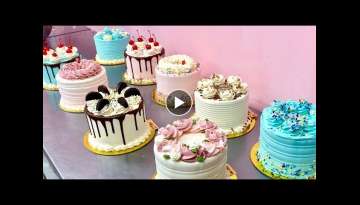 Decorating 9 Cakes in LESS than an HOUR! | Unedited Cake Decorating Video 4K