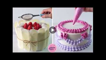 How To Decorate Birthday Cake With White Chocolate And Fresh Strawberries