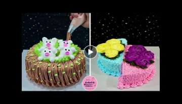 Cute Pigs Birthday Cake Decoration Lying In The Nest Cute Pigs Birthday Cake Decoration Lying In The Nest