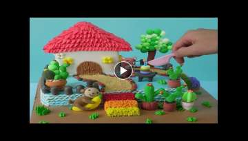 Design a Cake in The Garden For Your baby with Fondant