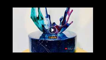 Contemporary galaxy mirror glaze cake | Perfect mirror glaze recipe | Mirror glaze Malayalam Contemporary galaxy mirror glaze cake | Perfect mirror glaze recipe | Mirror glaze Malayalam